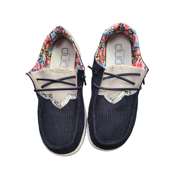 Hey Dude Shoes - Hey Dude Ladies Wendy Rodeo Black Casual Shoes Size US 8